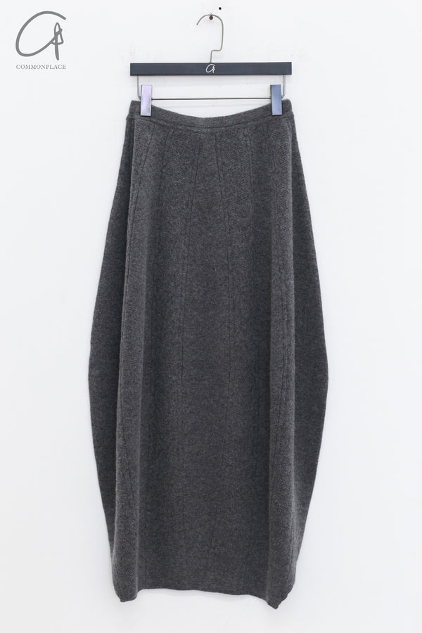 SWAYING 24 Autumn and Winter Wool Velvet Blended Cocoon Long Skirt SW-SW24AW3B13-SHENHUI Dark Gray SW-SW24AW3B11